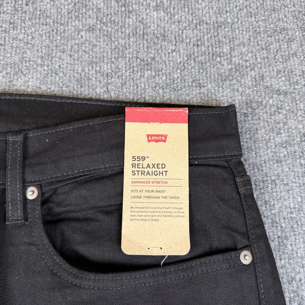 Levis 559 Jeans Mens 34x30 Black Relaxed Straight Denim NEW NWT $69